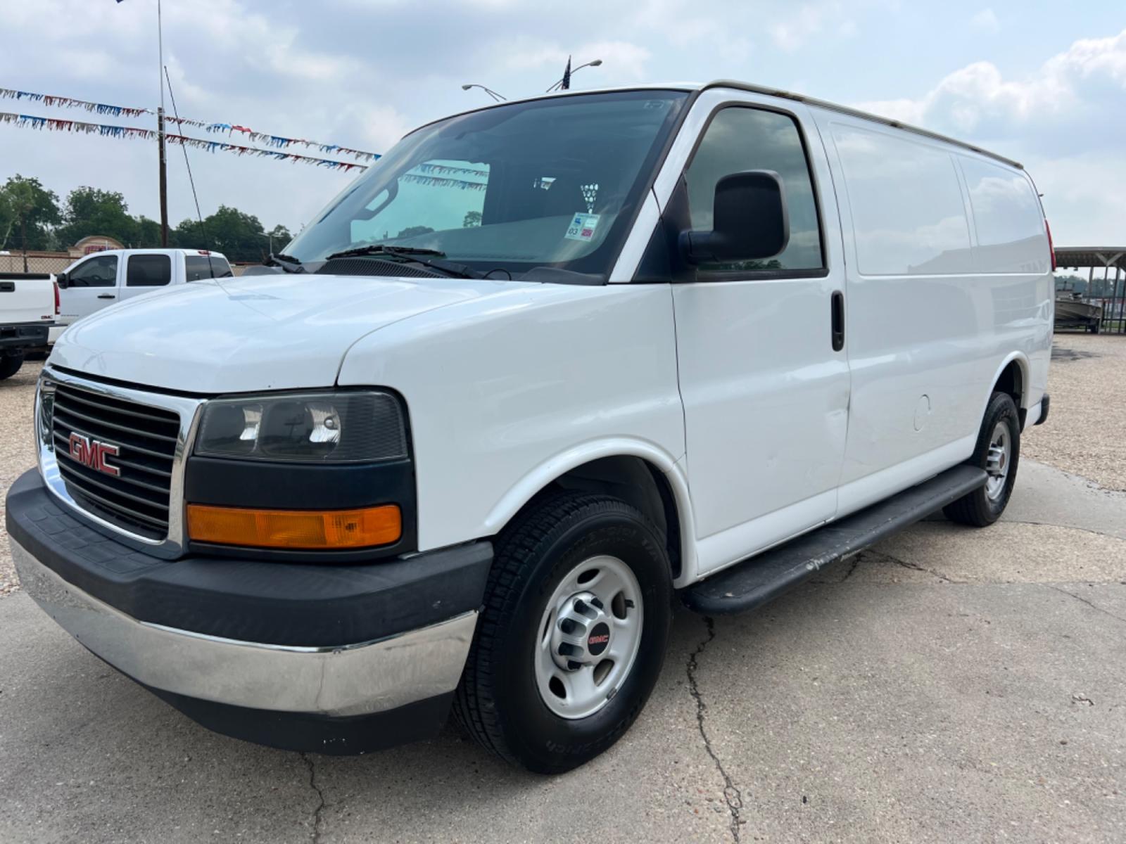 2017 White /Grey GMC Savana (1GTW7AFF2H1) with an 4.8 V8 engine, Automatic transmission, located at 4520 Airline Hwy, Baton Rouge, LA, 70805, (225) 357-1497, 30.509325, -91.145432 - 2017 GMC Savana Cargo Van 4.8 V8 Gas, 166K Miles, Power Windows & Locks , Cold A/C, Tow Pkg. No Accidents But Small Dent In Door. FOR INFO PLEASE CONTACT JEFF AT 225 357-1497 CHECK OUT OUR A+ RATING WITH THE BETTER BUSINESS BUREAU WE HAVE BEEN A FAMILY OWNED AND OPERATED BUSINESS AT THE SAME LOCAT - Photo #0